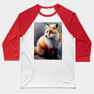 Arctic Red Fox - Oil Paint Baseball T-Shirt